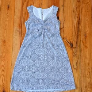 Prana Blue Sundress Knee-Length Sleeveless Scoop Size Small